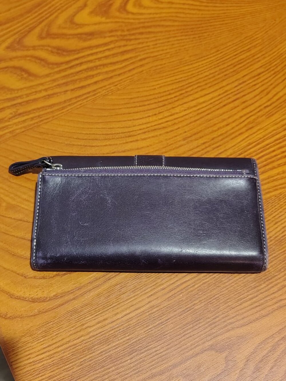 Vintage Coach Hampton Purple Leather Trifold Wallet - Picture 2 of 11